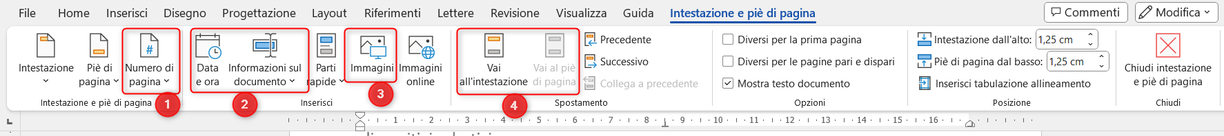 Menu intestazione completo